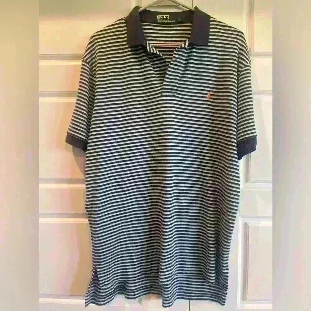 Polo by Ralph Lauren Size Medium Navy and White Striped - Picture 2 of 9